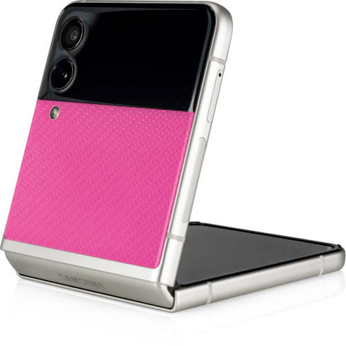 Pink Carbon Fiber Specialty Material Galaxy Z Flip3 5G Skin